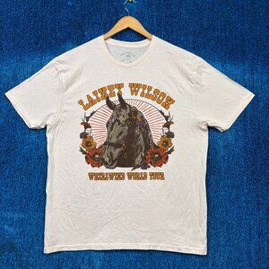Lainey Wilson Whirlwind World Tour Country Beige T-Shirt Size Extra Large